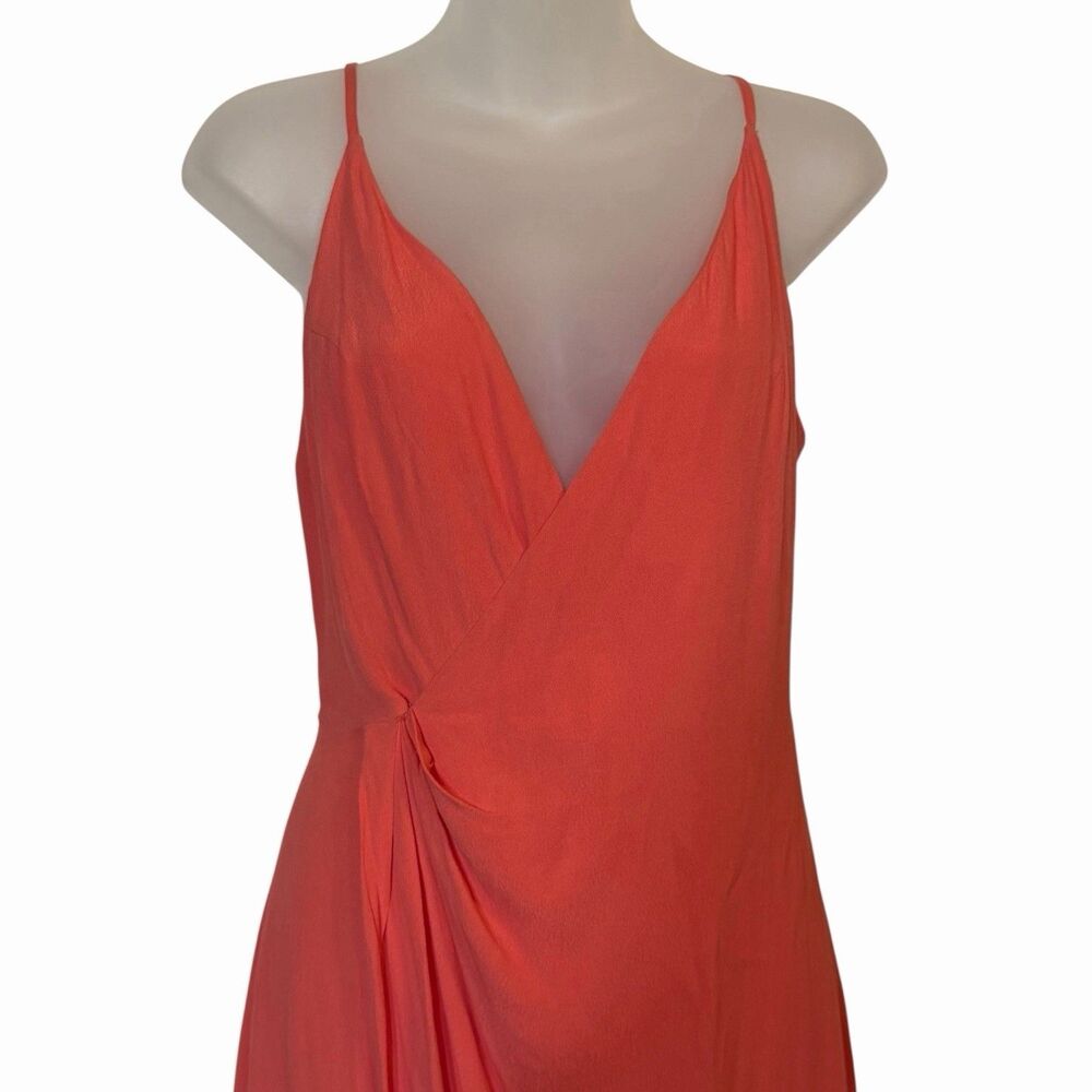 Maxi Faux Wrap Dress Size Small ASTR The Label Coral V Neck Summer Dress 🌴 - Picture 12 of 16